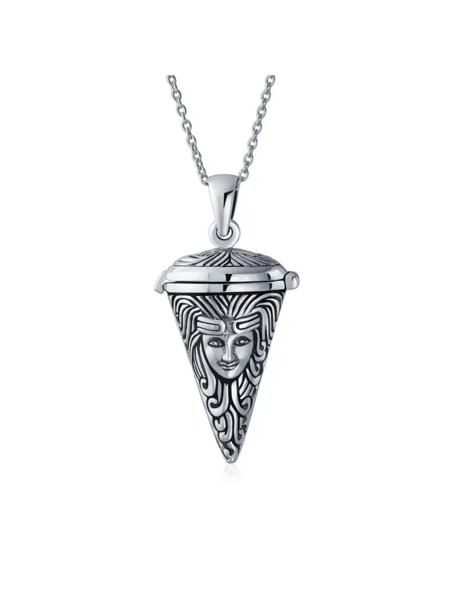 Кулон-медальон с ангелом .925 стерлинговое серебро Bling Jewelry — изображение 2 из 3, оттенок черный