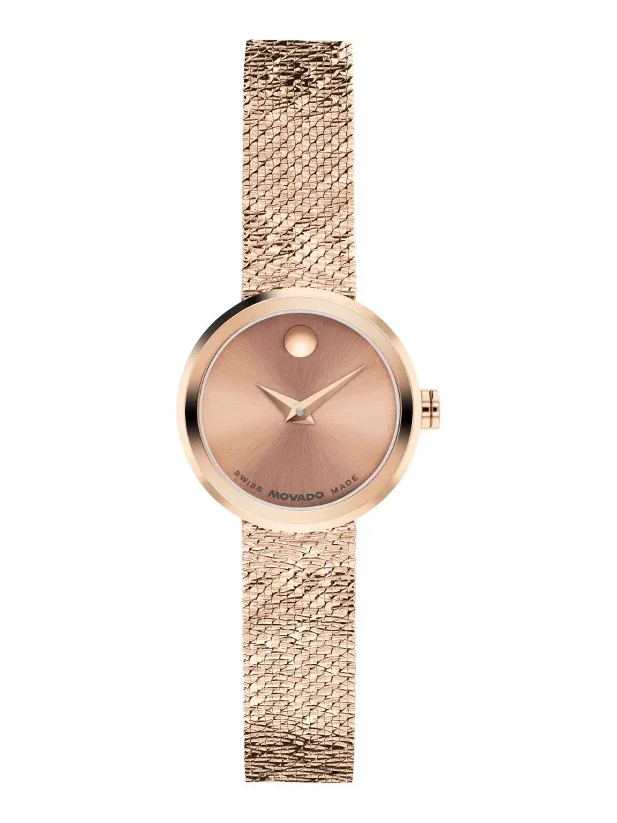 Женские часы Museum Velura Mini Swiss Quartz Mid Rose PVD, 21 мм Movado — изображение 1 из 4, оттенок золотистый