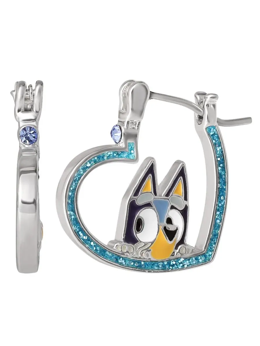Серьги-кольца с подвеской Bluey — изображение 5 из 5, оттенок синий