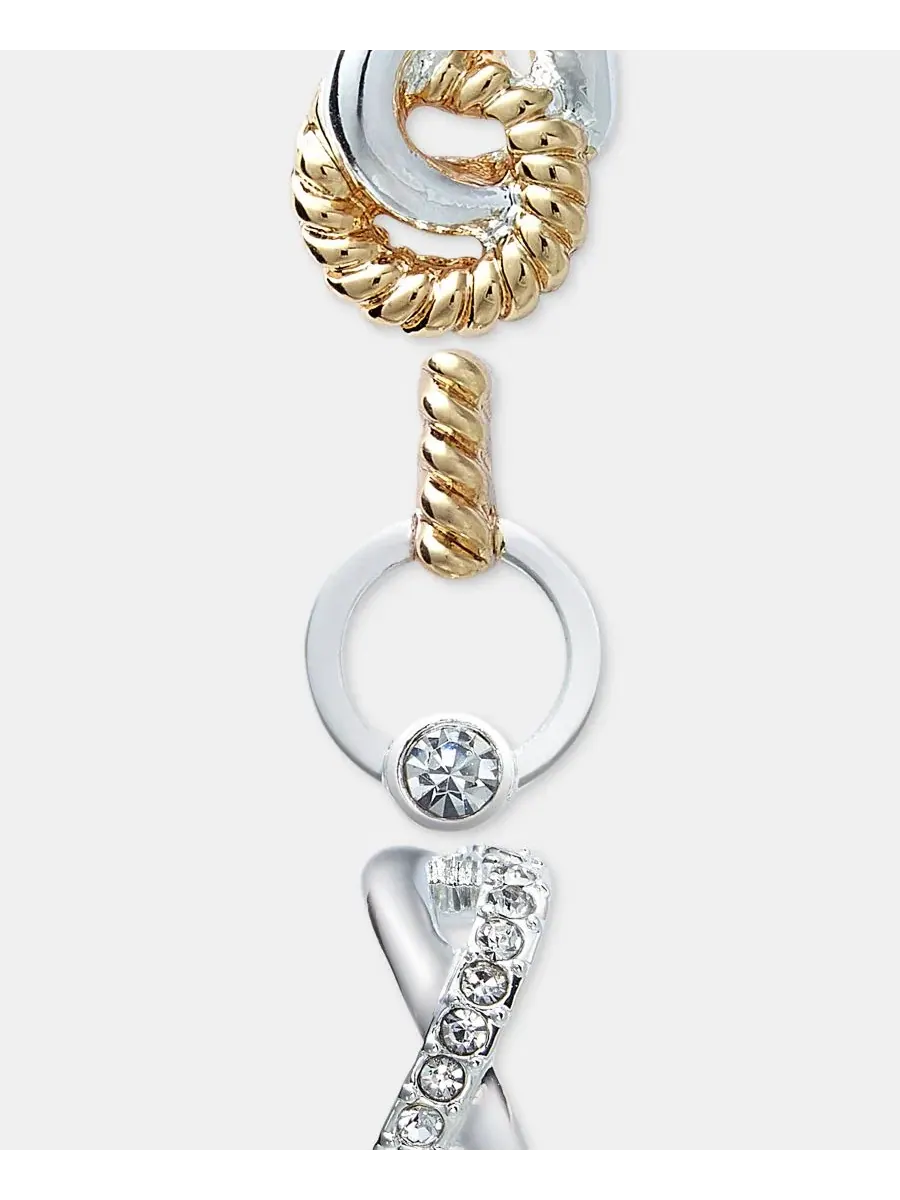 Комплект из 3 пар серег с кристаллами, модель Pavé Twisted Anne Klein — изображение 3 из 3, оттенок белый