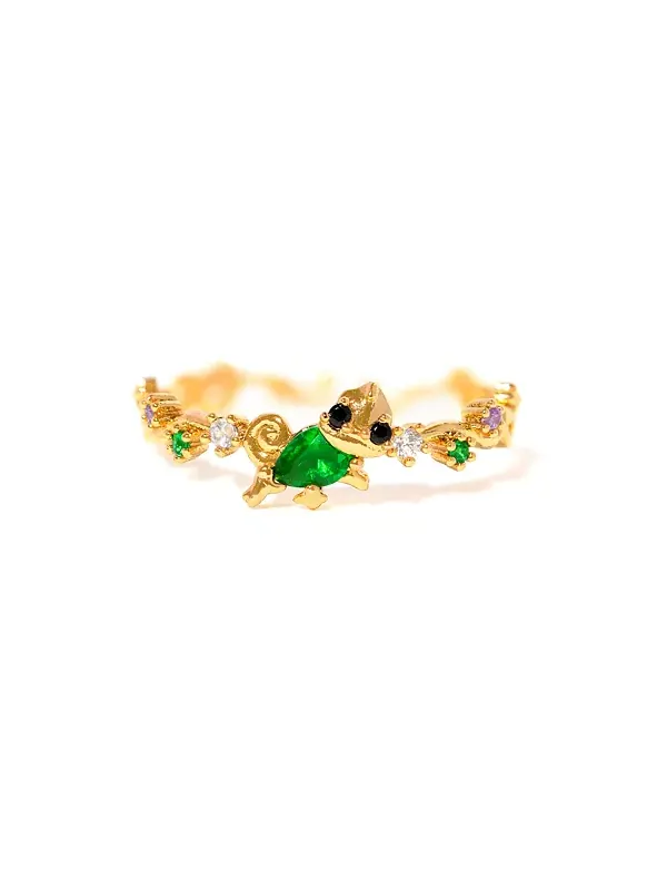 Кольца Disney Tangled Pascal Crystal с золотым покрытием Girls Crew — золотистый