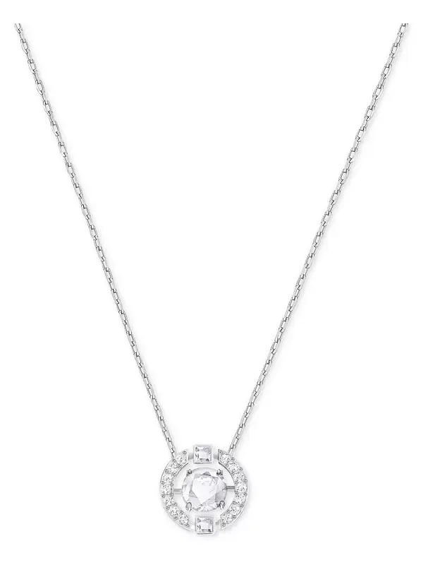 Ожерелье с подвеской из плавающего кристалла Swarovski — изображение 1 из 4, оттенок серебряный