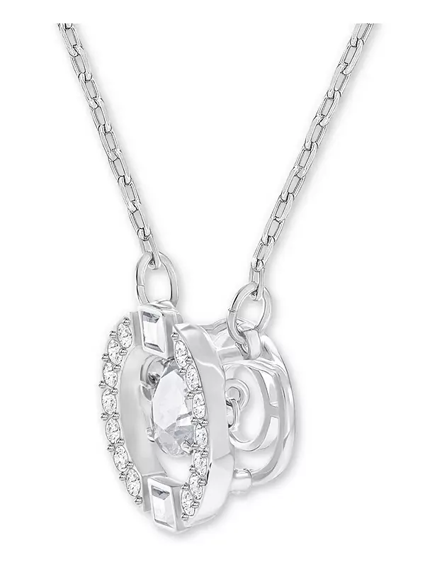 Ожерелье с подвеской из плавающего кристалла Swarovski — изображение 2 из 4, оттенок серебряный