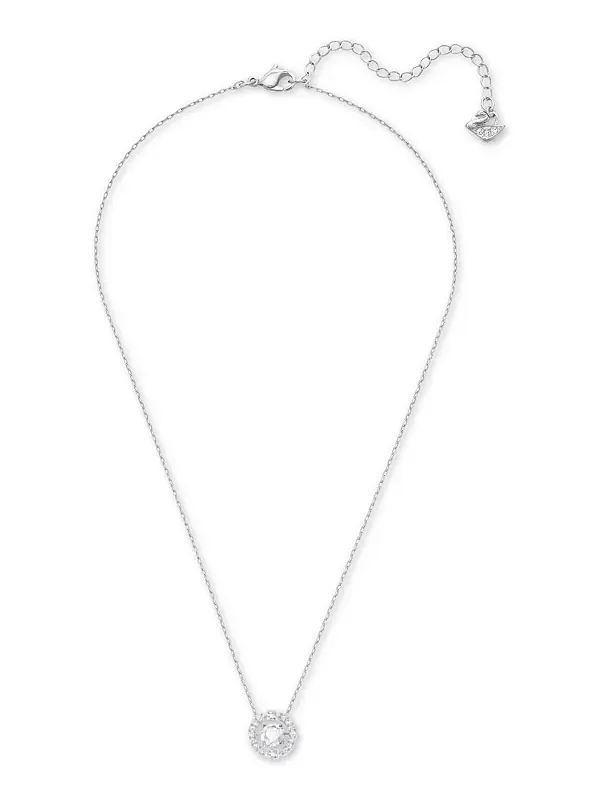 Ожерелье с подвеской из плавающего кристалла Swarovski — изображение 3 из 4, оттенок серебряный