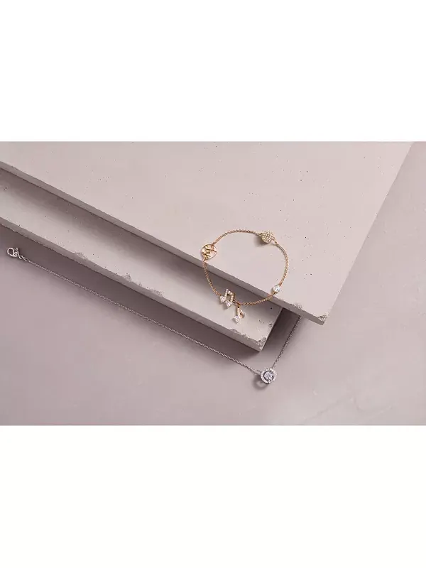 Ожерелье с подвеской из плавающего кристалла Swarovski — изображение 4 из 4, оттенок серебряный