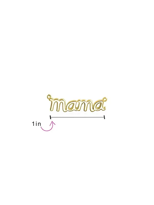 Ожерелье с подвеской «Mama Script» из стерлингового серебра Bling Jewelry — изображение 4 из 4, оттенок золото