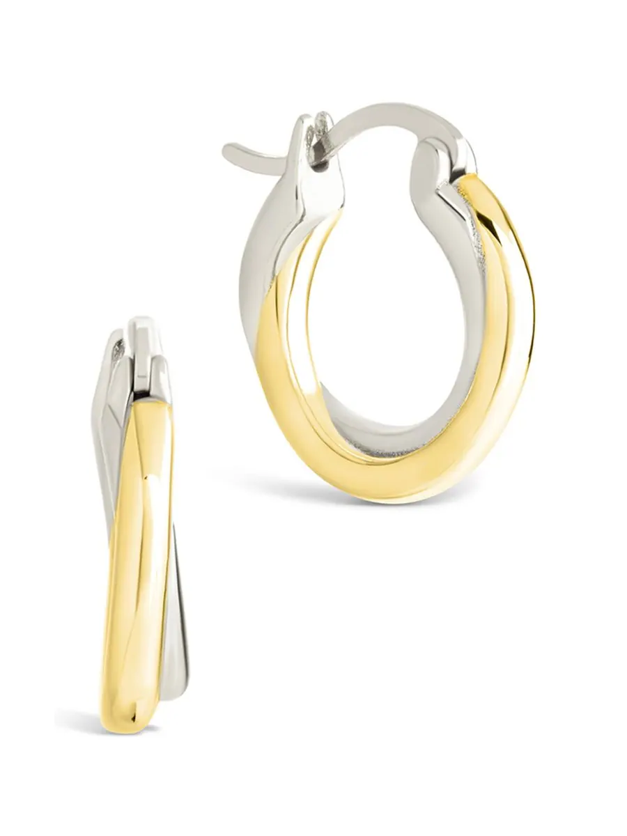 Серьги-кольца Janice из стерлингового серебра с витой основой Sterling Forever — изображение 1 из 4, оттенок серебряный