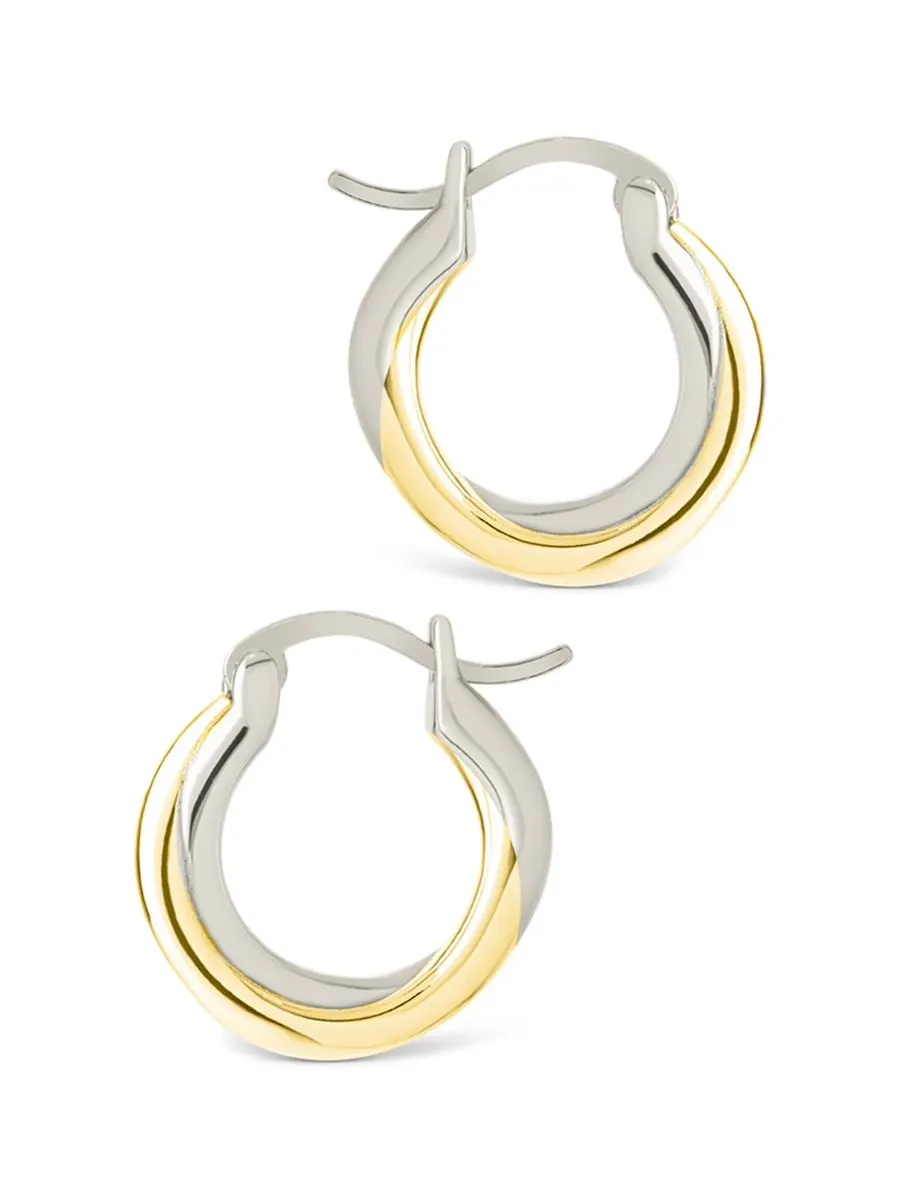 Серьги-кольца Janice из стерлингового серебра с витой основой Sterling Forever — изображение 3 из 4, оттенок серебряный