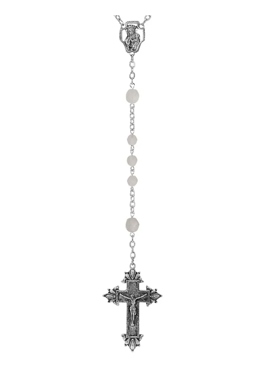 Четки в виде распятия с матовыми бусинами серебристого цвета Symbols Of Faith — изображение 3 из 4, оттенок серебряный