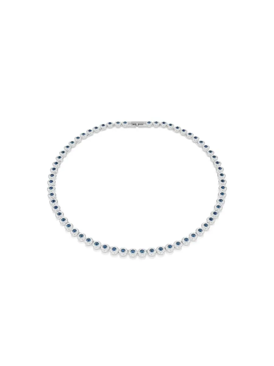 Теннисное колье Una Angelic с родиевым покрытием Swarovski — изображение 1 из 7, оттенок синий