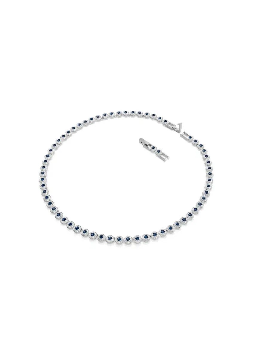 Теннисное колье Una Angelic с родиевым покрытием Swarovski — изображение 2 из 7, оттенок синий