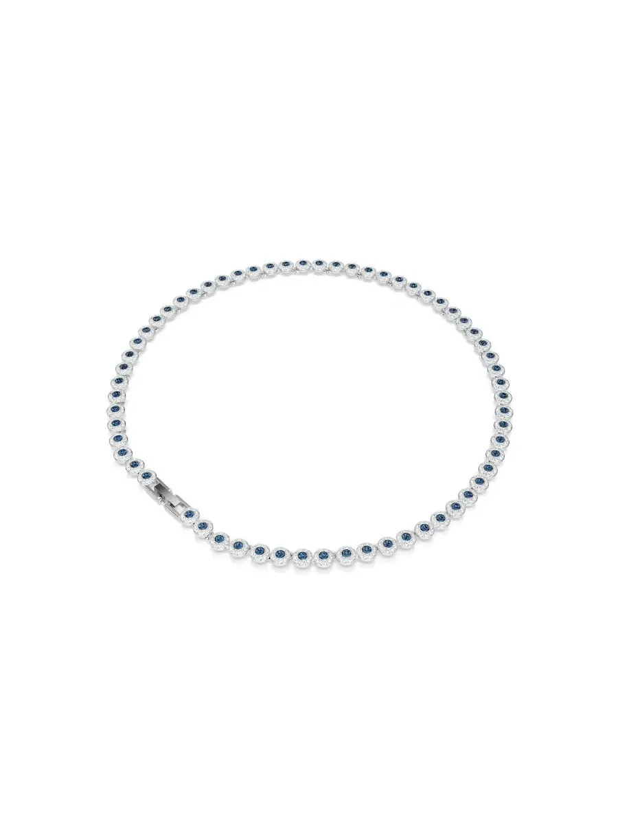 Теннисное колье Una Angelic с родиевым покрытием Swarovski — изображение 3 из 7, оттенок синий