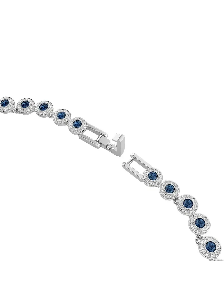 Теннисное колье Una Angelic с родиевым покрытием Swarovski — изображение 4 из 7, оттенок синий