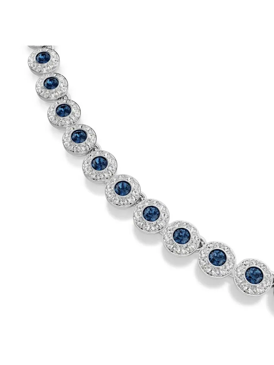 Теннисное колье Una Angelic с родиевым покрытием Swarovski — изображение 5 из 7, оттенок синий