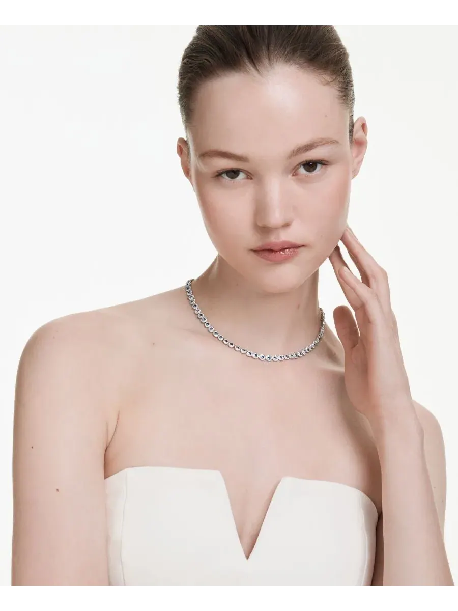 Теннисное колье Una Angelic с родиевым покрытием Swarovski — изображение 6 из 7, оттенок синий