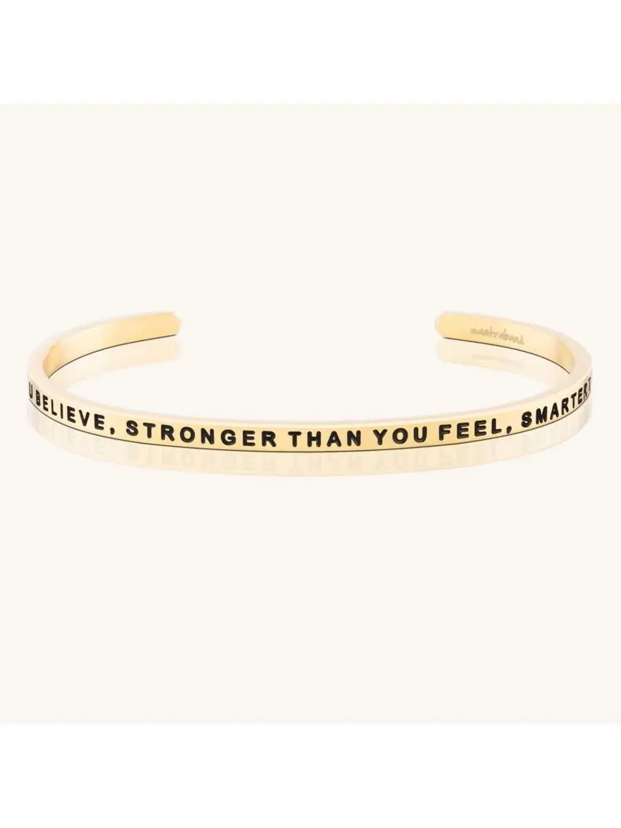 Браслеты Braver Stronger Smarter Mantra, желтое золото/оригинал — изображение 1 из 4, оттенок желтый золотистый