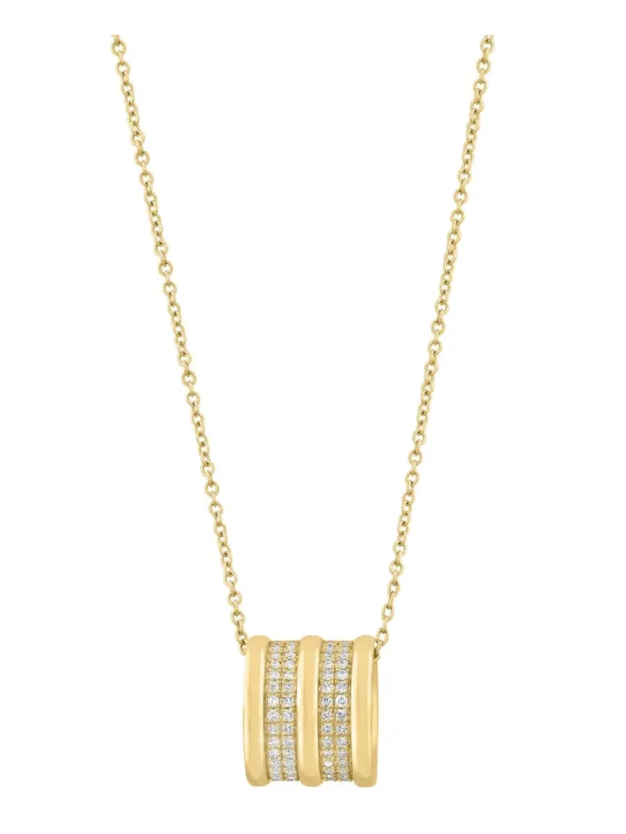 Колье с подвеской-бочонком с бриллиантами, 1/5 ct. t.w., 14k желтое золото EFFY Collection — изображение 1 из 4