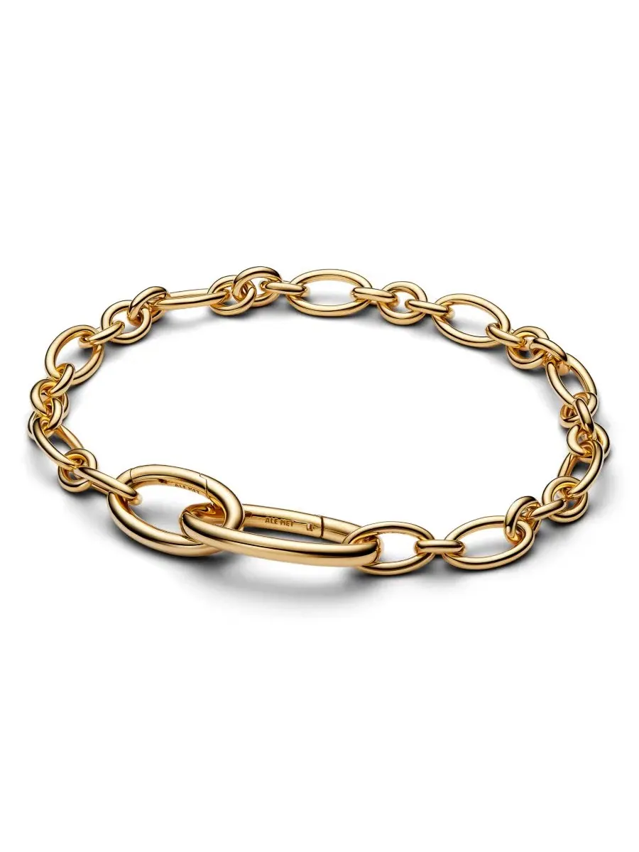 Браслет-цепочка с открывающимися звеньями Oval Link Pandora — изображение 1 из 3, оттенок золотистый