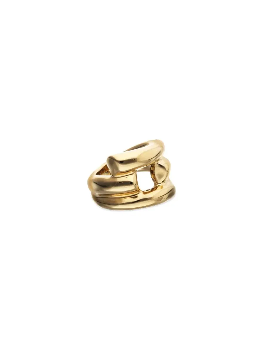 Кольцо 18K Gold Plated Alloy Ring in the Shape of a Tube UNOde50 — изображение 1 из 3, оттенок серебряный