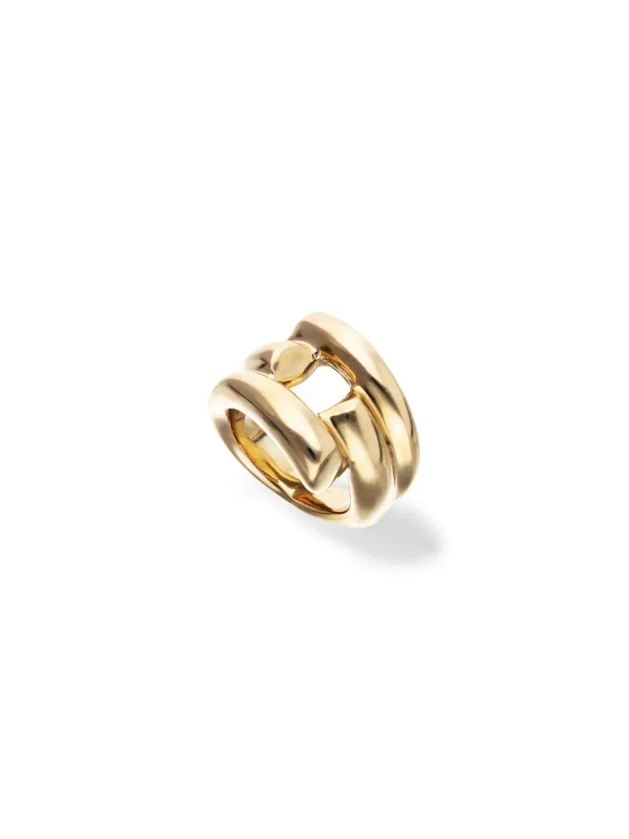 Кольцо 18K Gold Plated Alloy Ring in the Shape of a Tube UNOde50 — изображение 2 из 3, оттенок серебряный