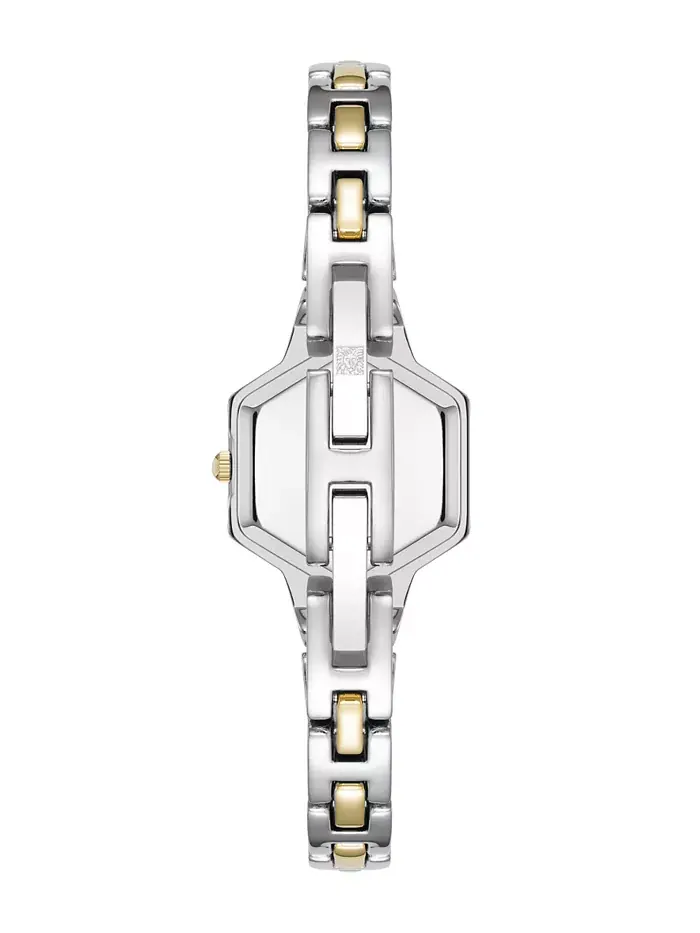 Женские часы Quartz Petite с двухцветным браслетом из металлического сплава, шестигранный корпус — изображение 3 из 4