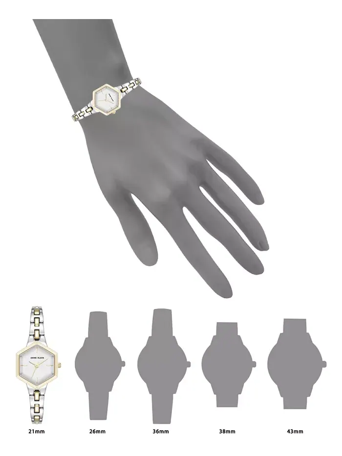 Женские часы Quartz Petite с двухцветным браслетом из металлического сплава, шестигранный корпус — изображение 4 из 4