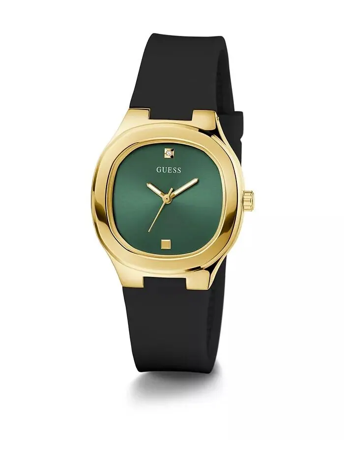Женские аналоговые черные силиконовые часы 32 мм GUESS — изображение 5 из 5, оттенок черный