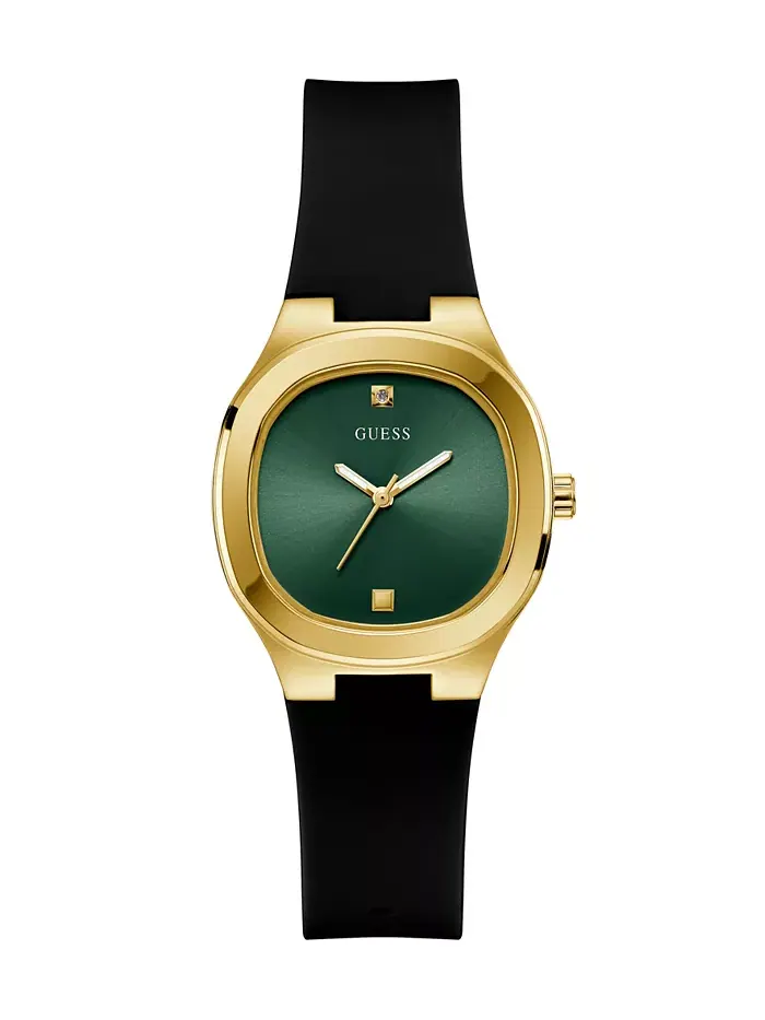 Женские аналоговые черные силиконовые часы 32 мм GUESS