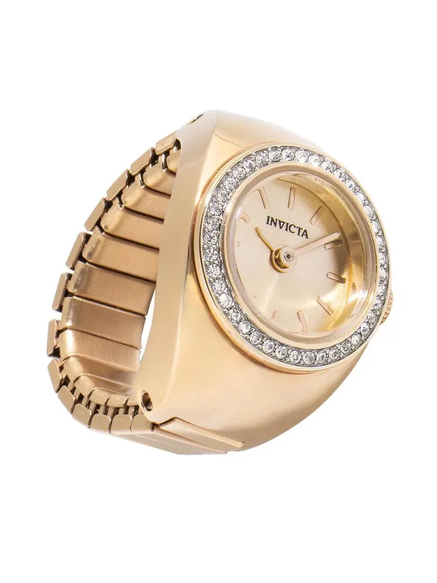 Женские часы Mini Quartz Multifunction Dial Ring Watch Invicta — изображение 2 из 3, оттенок золото