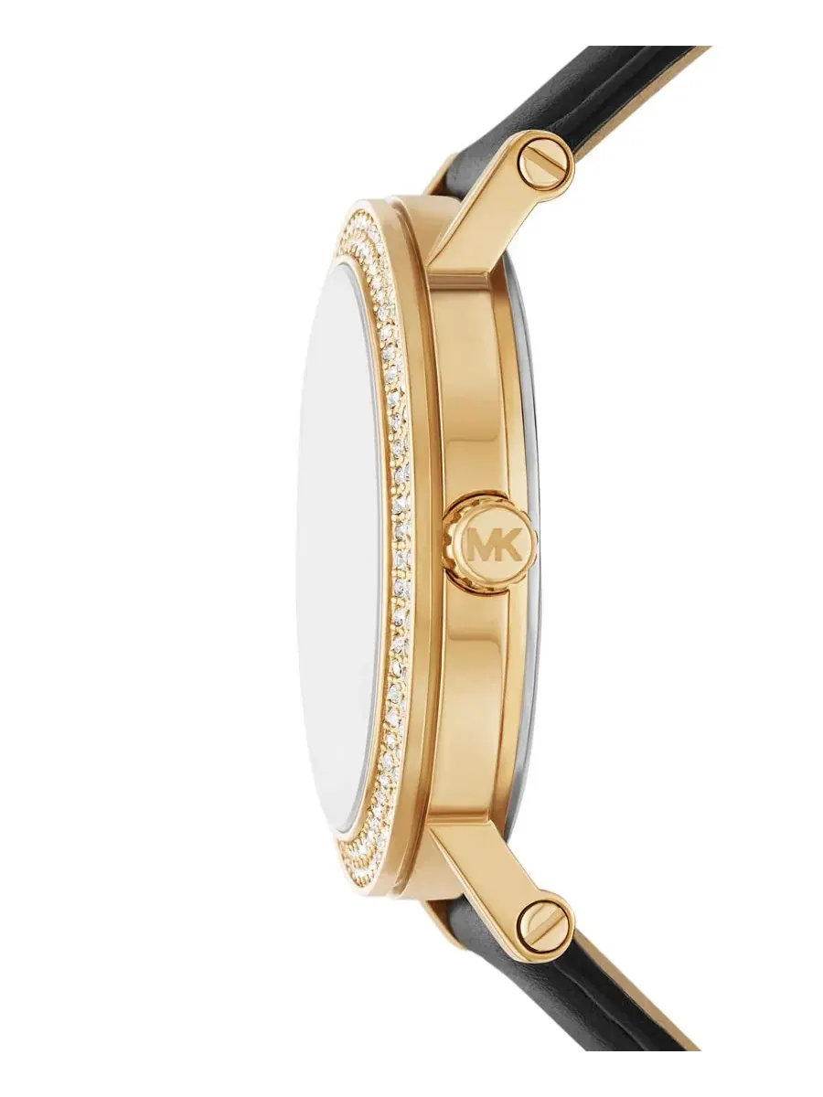 Женские часы Corey Three-Hand с черным кожаным ремешком, 38 мм Michael Kors — изображение 3 из 6, оттенок черный