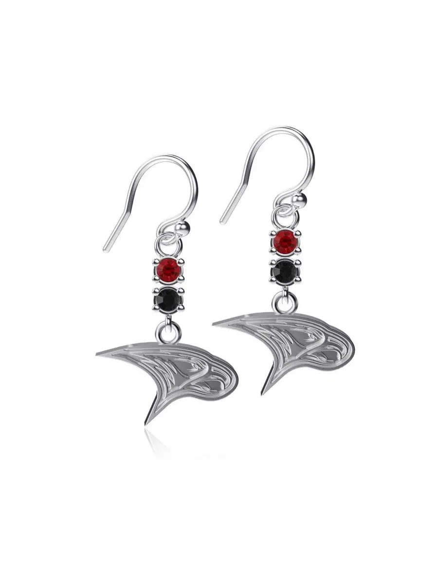 Серьги-подвески с кристаллами North Carolina Central Eagles Dayna Designs — серебристый
