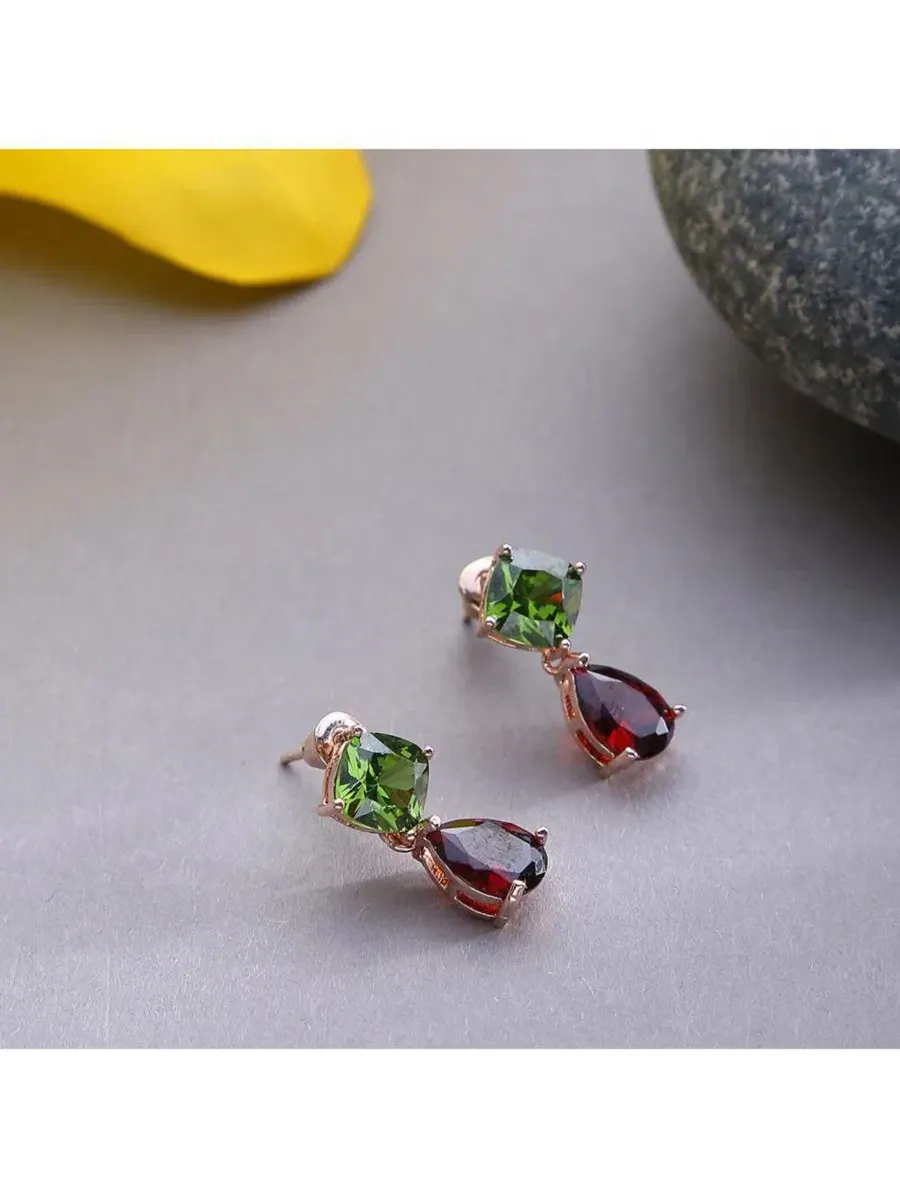 Серьги-подвески Crystal-Hue Sohi — изображение 2 из 5, оттенок зеленый