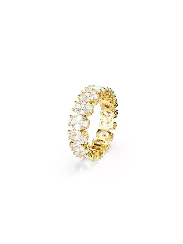 Кольцо Matrix с овальной огранкой, покрытое золотом Swarovski — изображение 3 из 4, оттенок белый