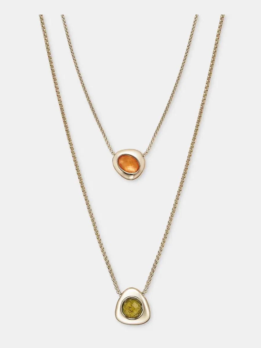 Подвеска-ожерелье Stone Pebble 30" Layered Pendant Anne Klein — изображение 1 из 5, оттенок мульти