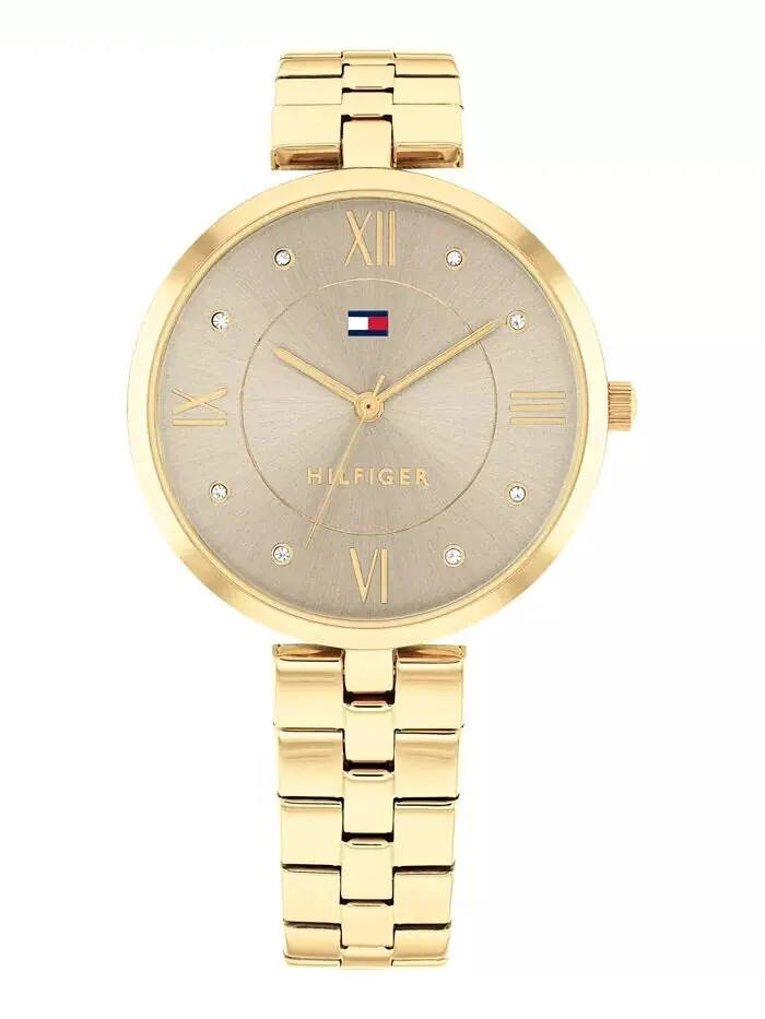 Женские кварцевые золотистые часы из нержавеющей стали, 34 мм Tommy Hilfiger — изображение 1 из 3, оттенок золото