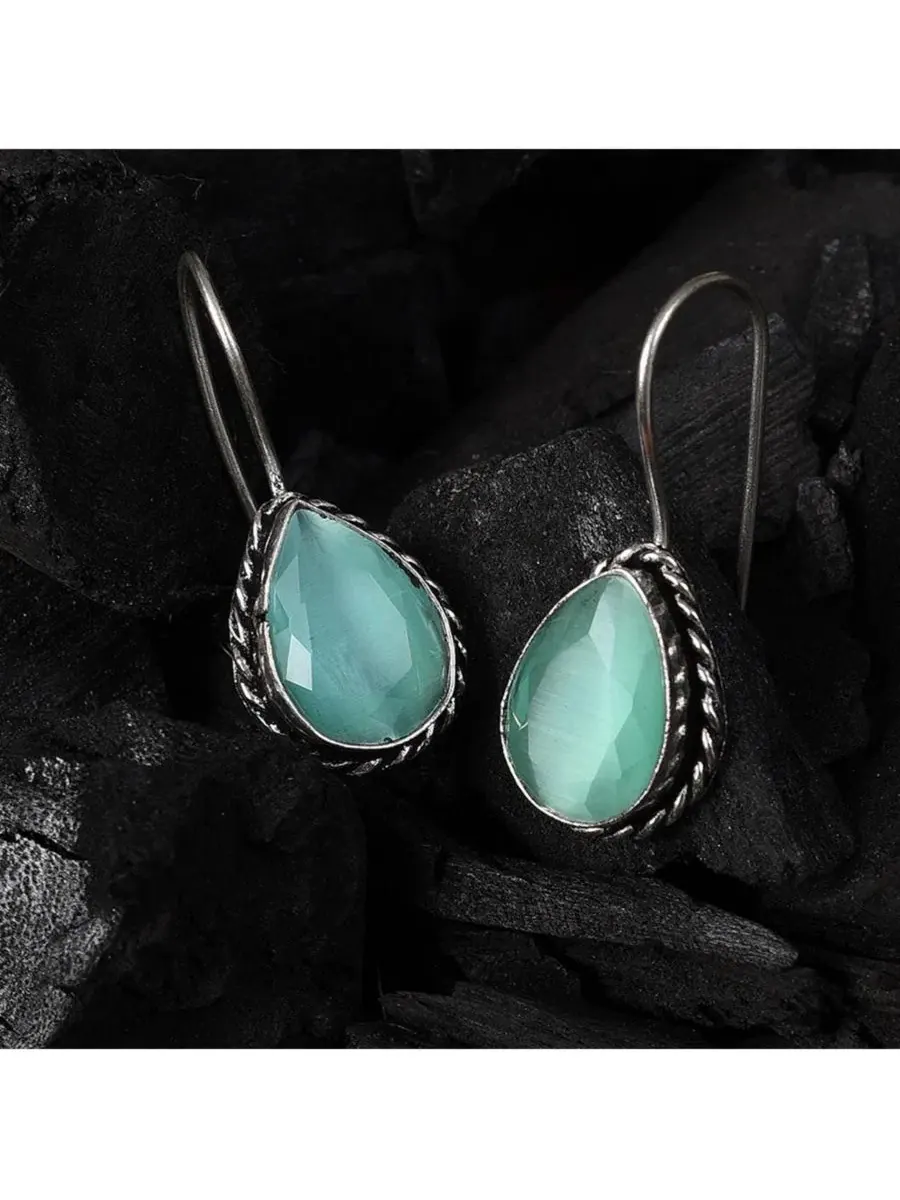 Серьги-капли с камнями Sohi — изображение 3 из 4, оттенок синий