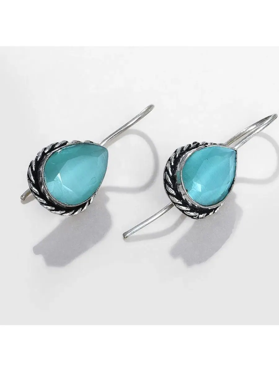Серьги-капли с камнями Sohi — изображение 4 из 4, оттенок синий