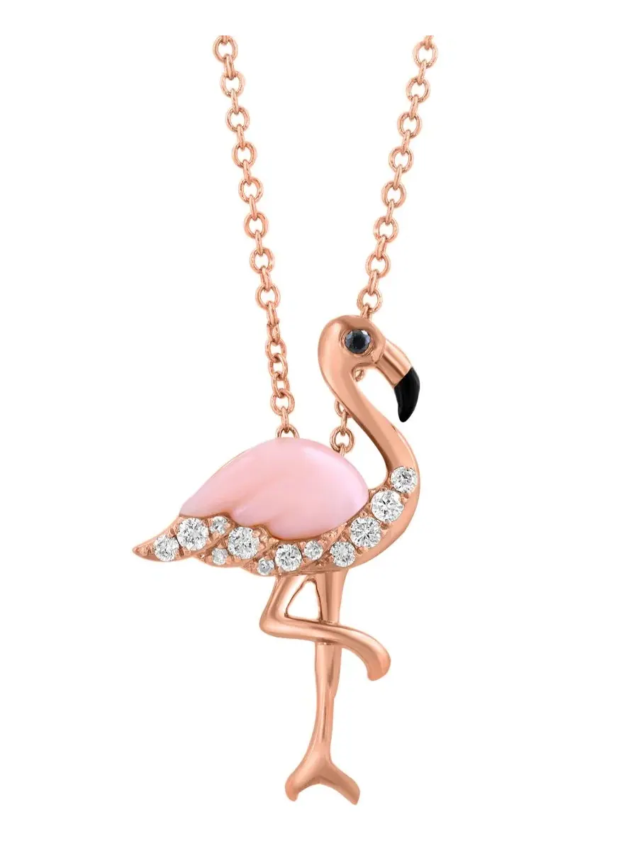 Подвеска-кулон с розовым опалом и бриллиантами, 14k розовое золото EFFY Collection — изображение 3 из 4