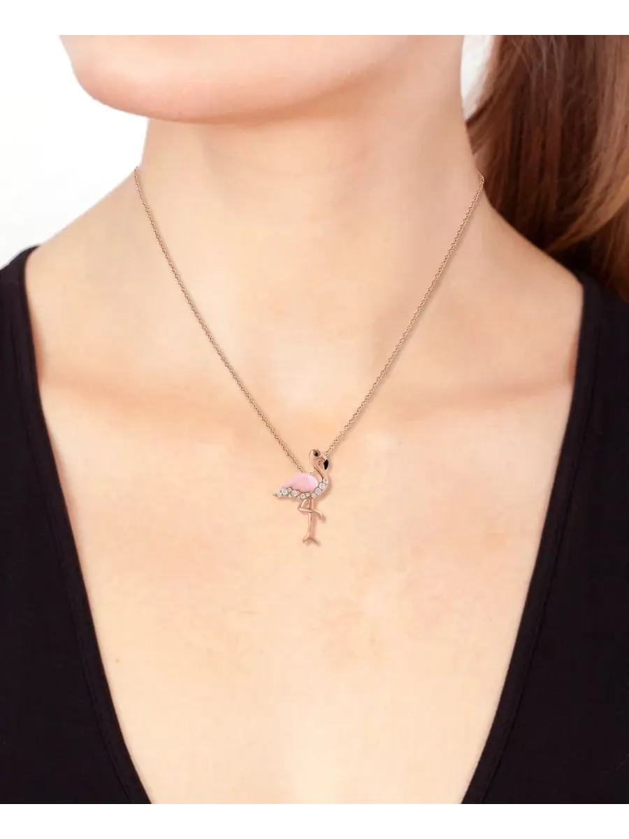 Подвеска-кулон с розовым опалом и бриллиантами, 14k розовое золото EFFY Collection — изображение 4 из 4