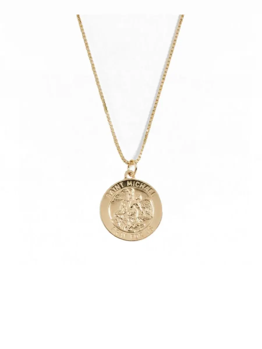 Кулон-медальон с изображением Святого Михаила, на chain 45 см The M Jewelers — золотистый