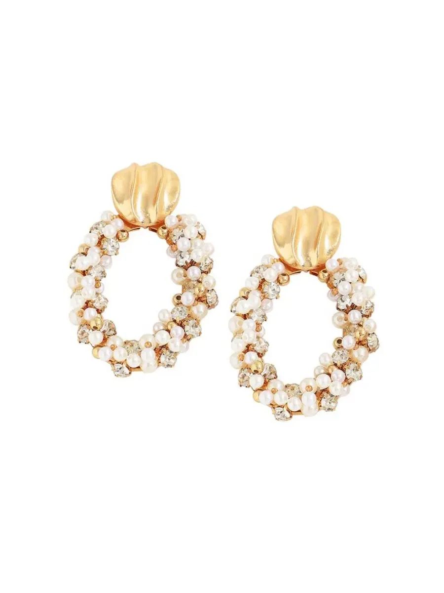 Серьги-подвески Wreath Drop SOHI — изображение 1 из 3, оттенок белый