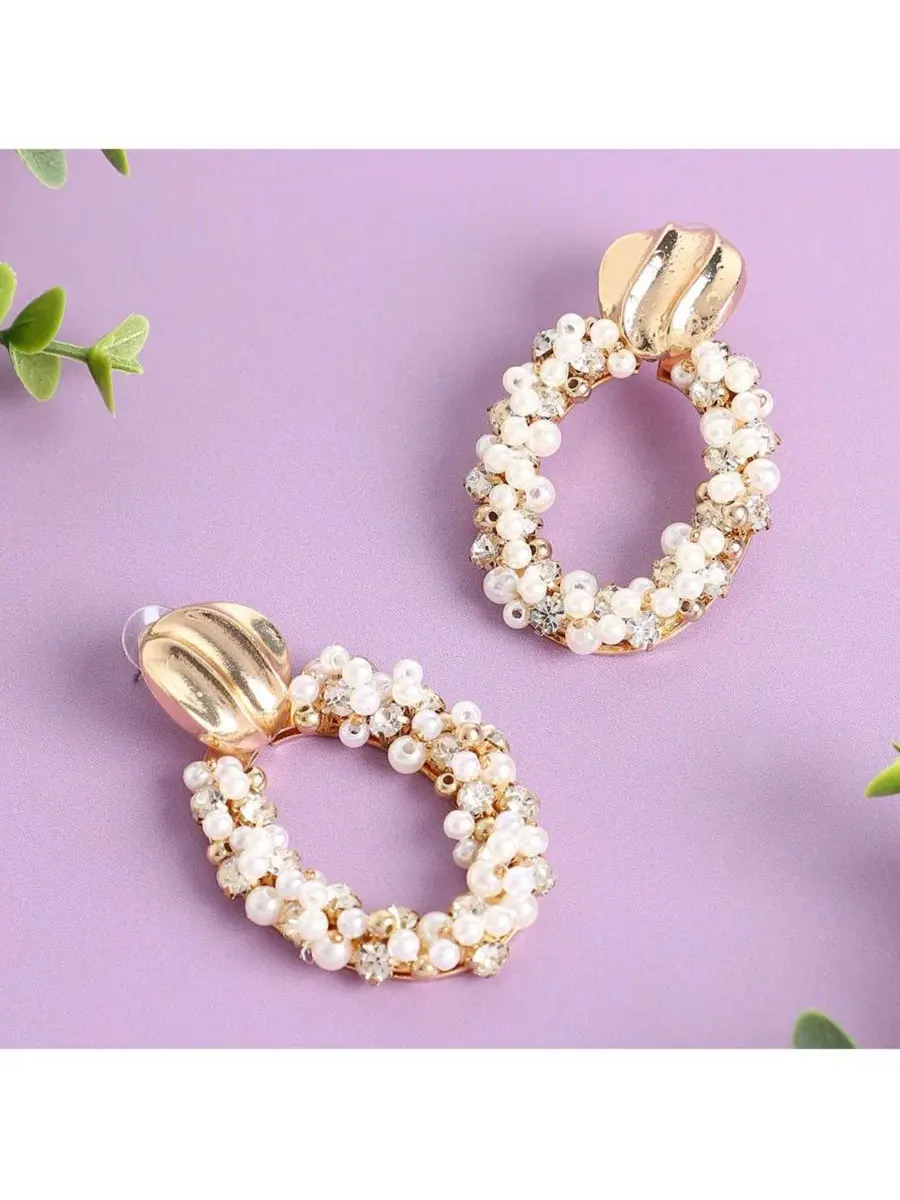 Серьги-подвески Wreath Drop SOHI — изображение 2 из 3, оттенок белый