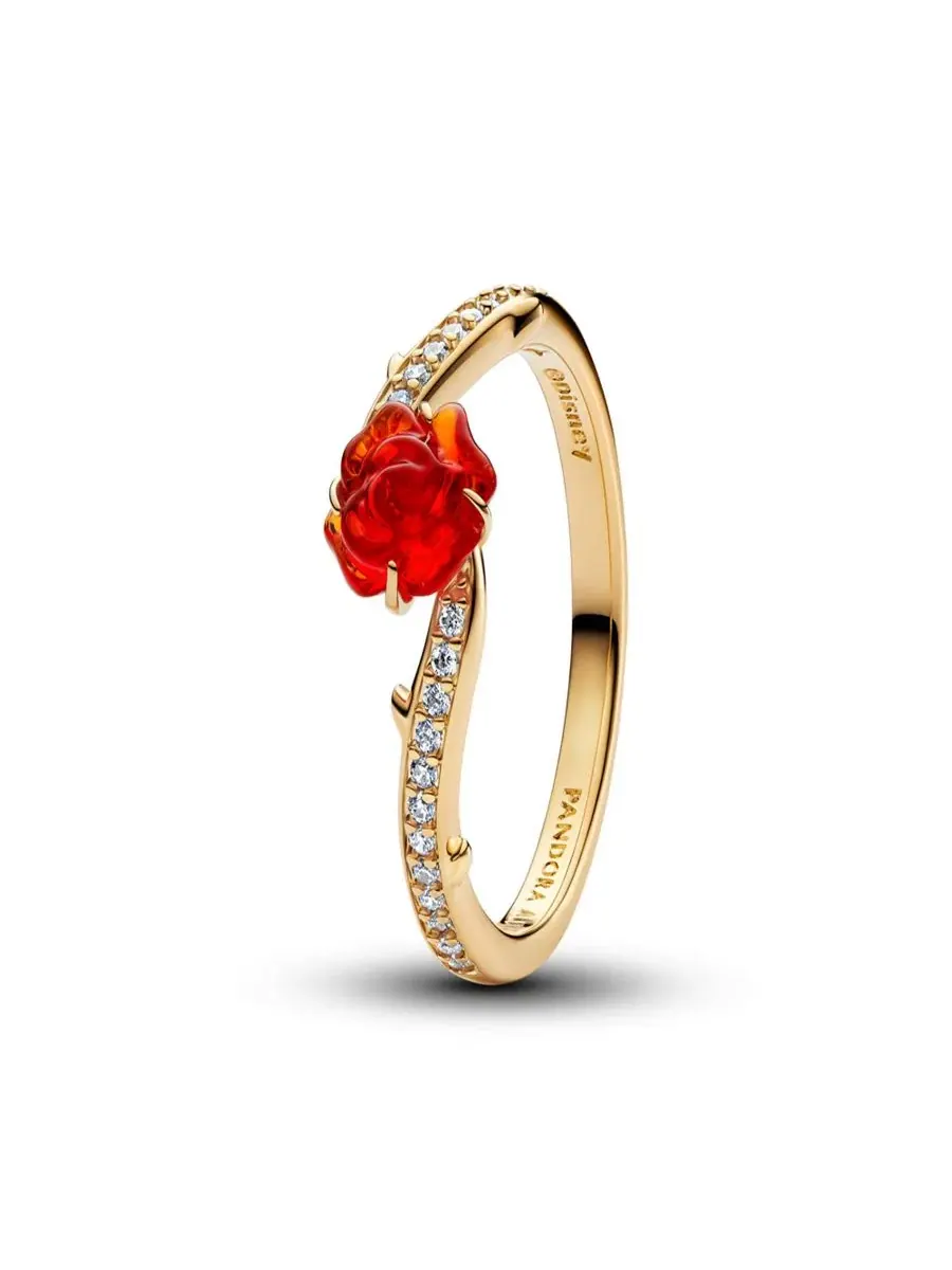 Кольцо «Зачарованная роза» из мультфильма «Красавица и чудовище» от Disney Pandora — изображение 1 из 4, оттенок красный