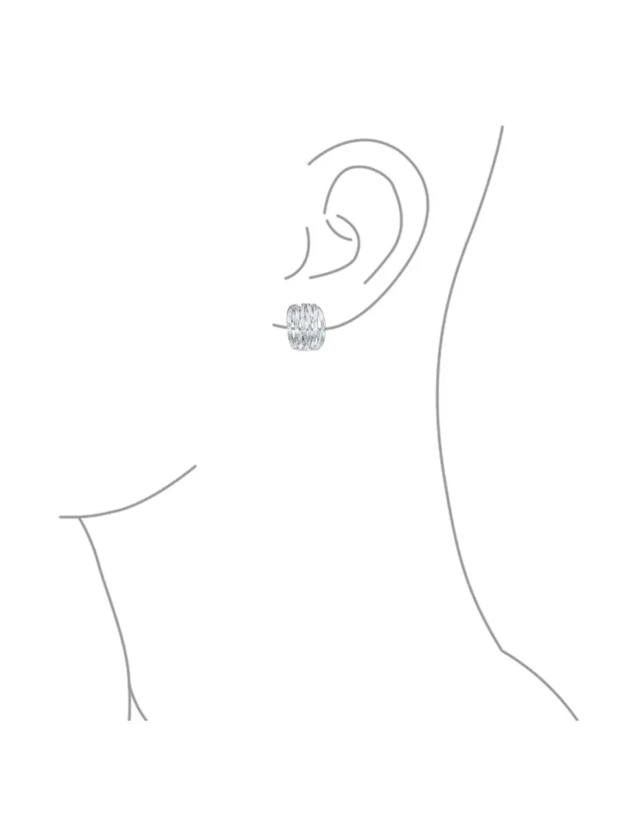 Серьги-клипсы с перекрестным плетением, матовое покрытие Bling Jewelry — изображение 3 из 4, оттенок золотистый