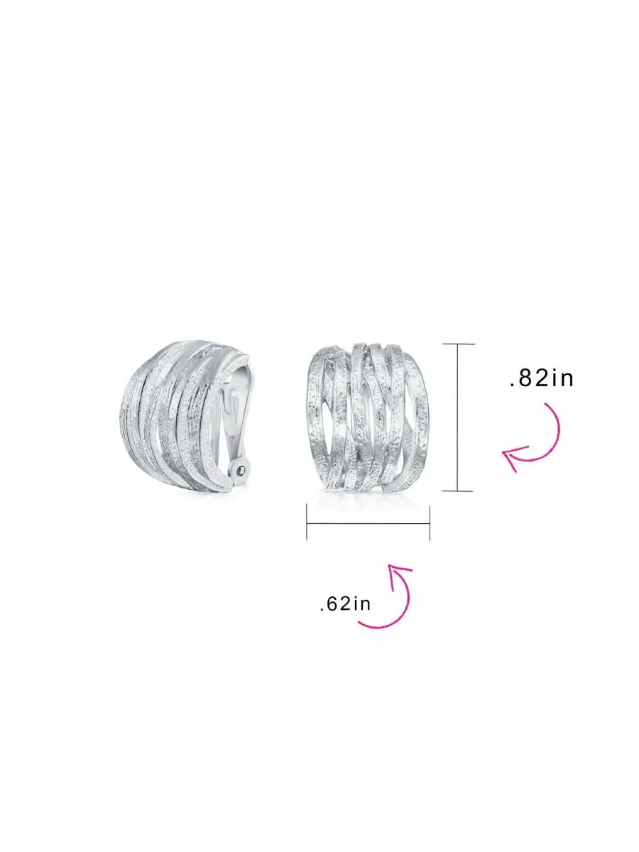 Серьги-клипсы с перекрестным плетением, матовое покрытие Bling Jewelry — изображение 4 из 4, оттенок золотистый