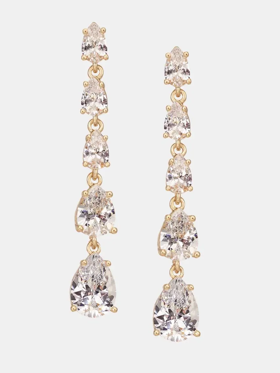 Серьги-подвески с кубическим цирконием Givenchy — изображение 1 из 4, оттенок белый