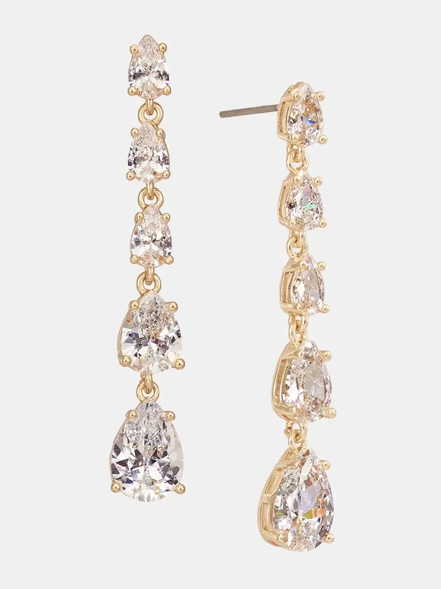 Серьги-подвески с кубическим цирконием Givenchy — изображение 3 из 4, оттенок белый