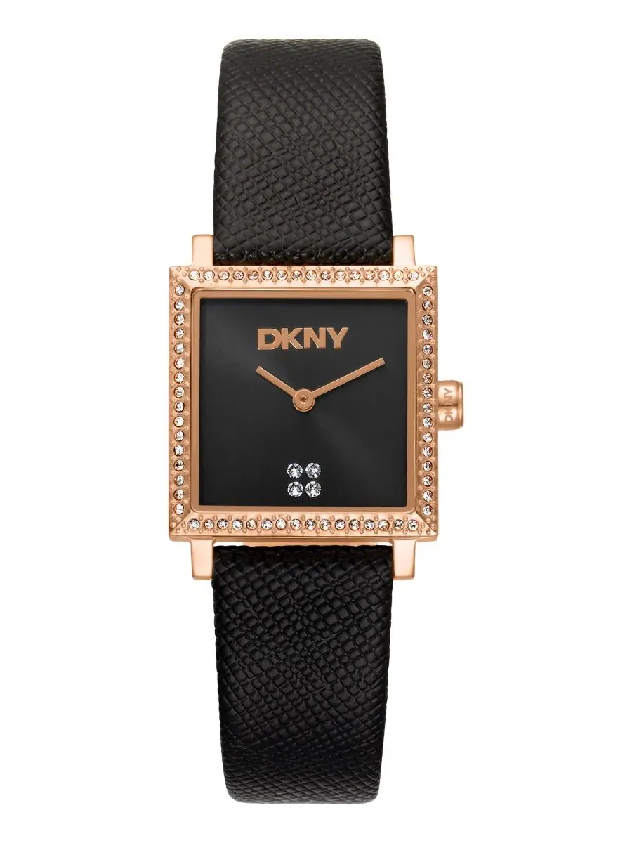 Женские миланские кварцевые часы с черным кожаным ремешком, 24x31 мм Dkny