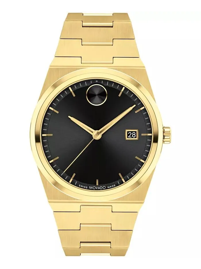 Мужские часы Quest Swiss Quartz Ionic Gold PVD Steel 40 мм Movado — изображение 1 из 3, оттенок золотистый