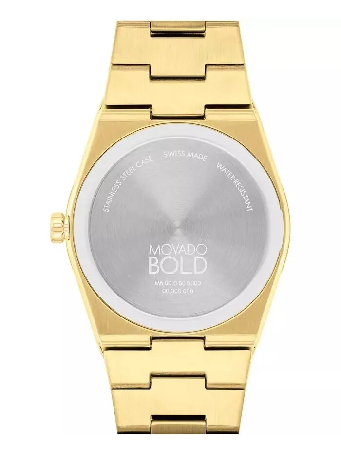 Мужские часы Quest Swiss Quartz Ionic Gold PVD Steel 40 мм Movado — изображение 3 из 3, оттенок золотистый